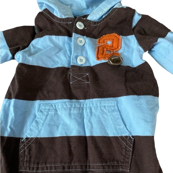 Carters one piece long sleeve hood kangaroo pocket 3 month - Picture 2 of 4